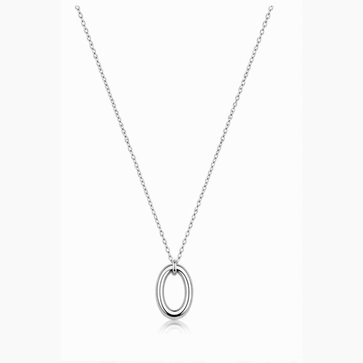 Oval Pendant Chain Necklace
