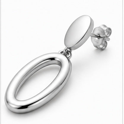 Minimal Oval Drop Earrings