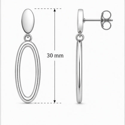 Minimal Oval Drop Earrings