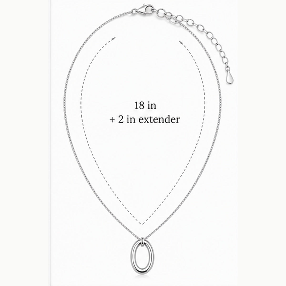 Oval Pendant Chain Necklace