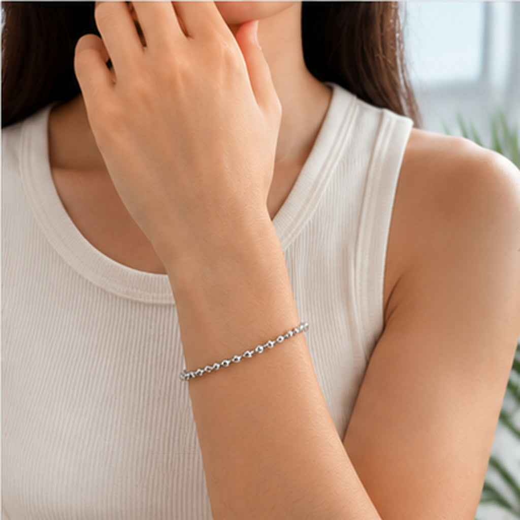 Beaded Stainless Steel Bracelet