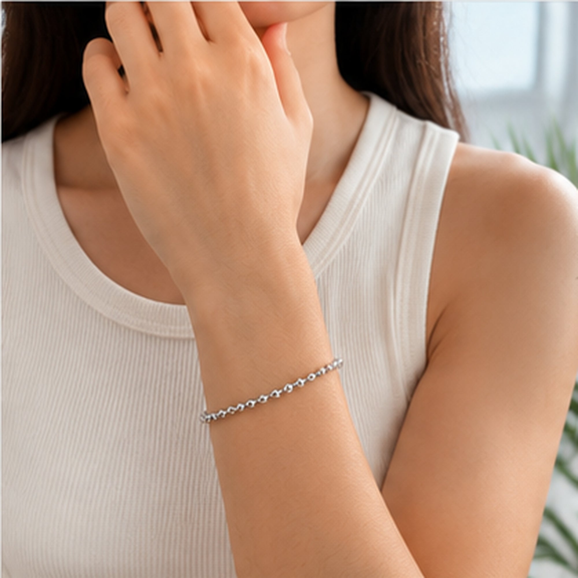 Beaded Stainless Steel Bracelet