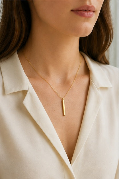Geometric Bar Pendant Necklace