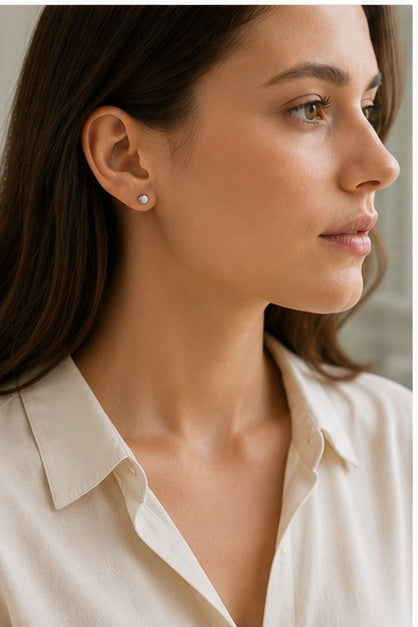 Classic Round Stud Earrings