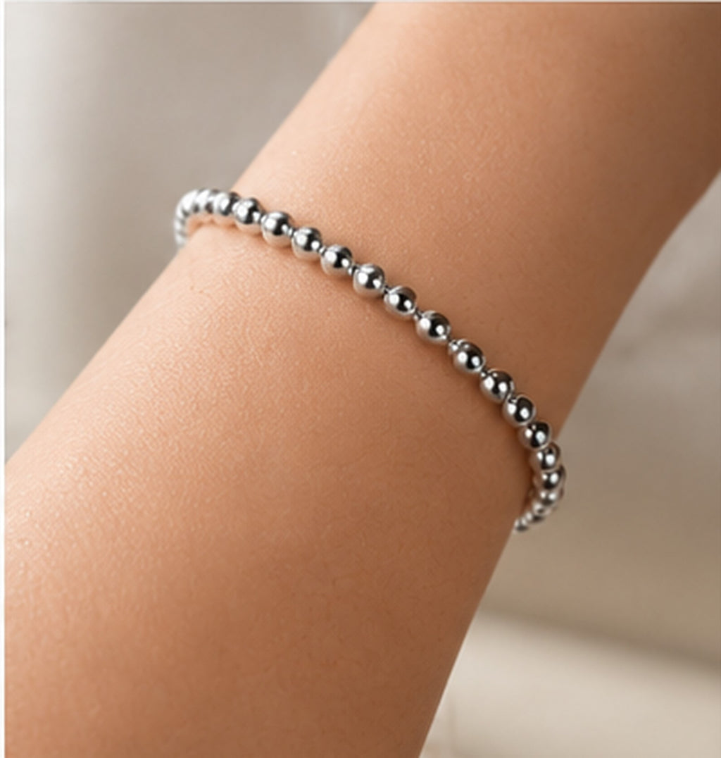 Beaded Stainless Steel Bracelet