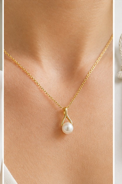 Minimalist Pearl Pendant Necklace