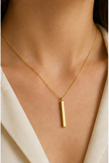 Geometric Bar Pendant Necklace