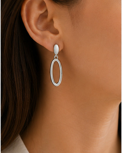 Minimal Oval Drop Earrings