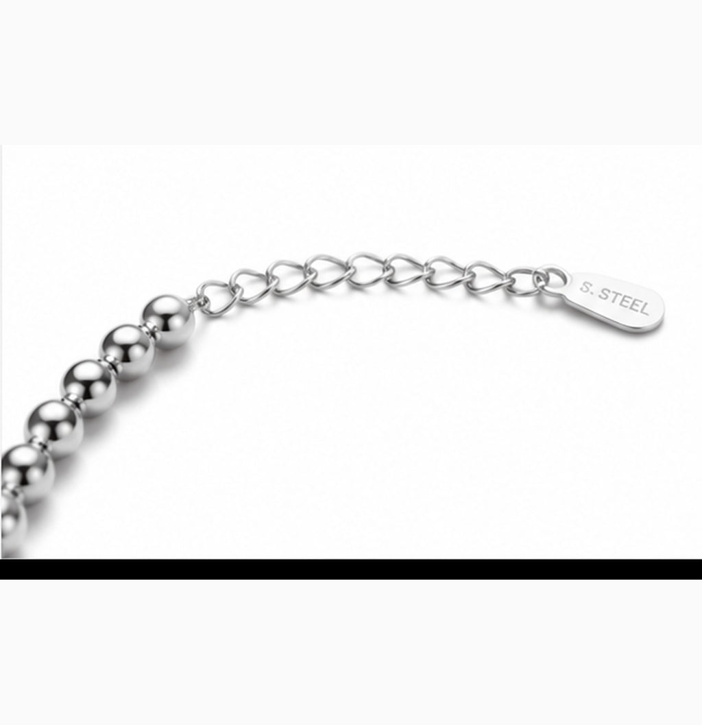 Beaded Stainless Steel Bracelet