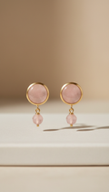 Rose Quartz Gemstone Earrings with Soft Glow